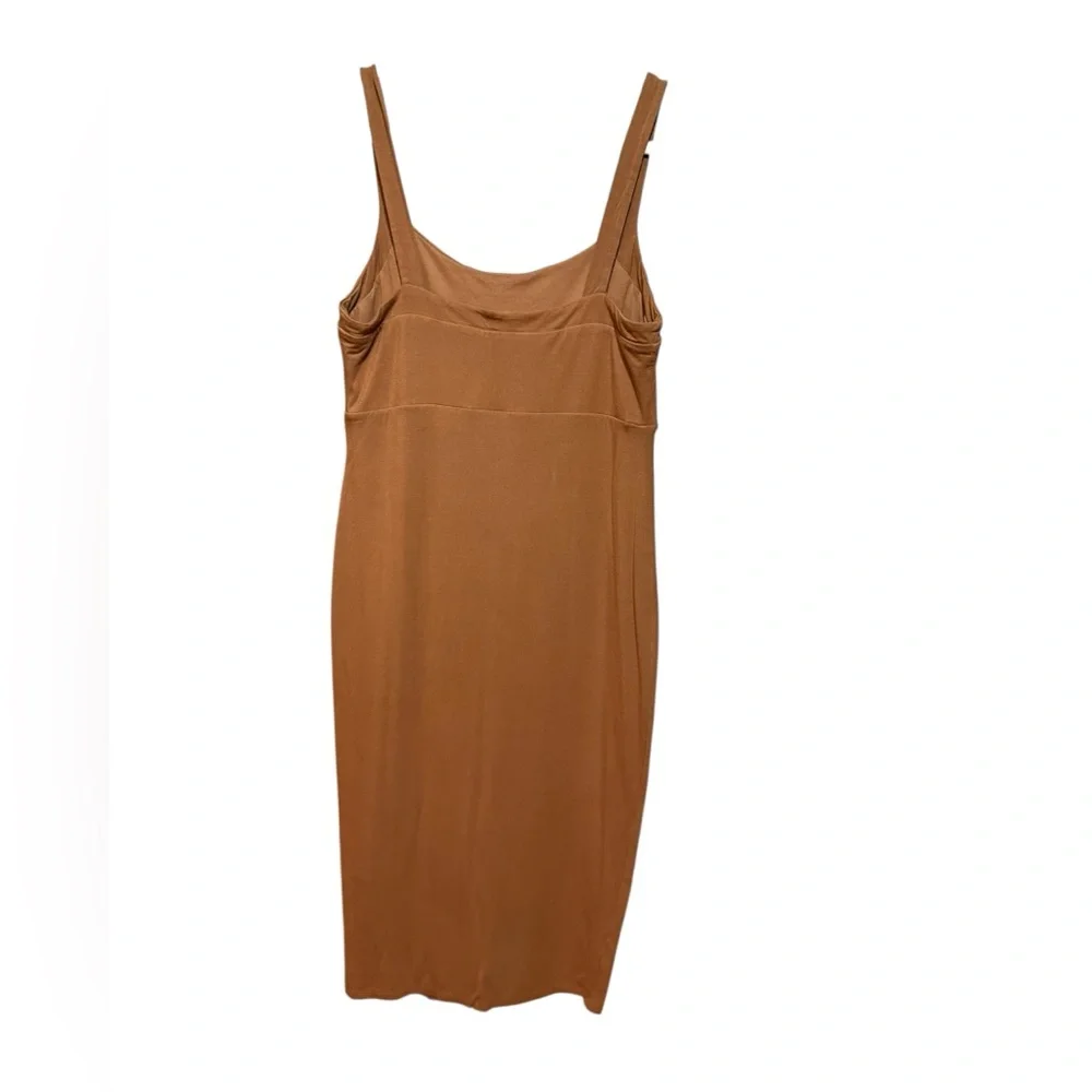 Good American 90s Tank Dress Sz 4 Rust‎ Midi Lined Curve-hugging